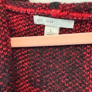 Hooded Buffalo Che k Classic Red and Black Knit Vest